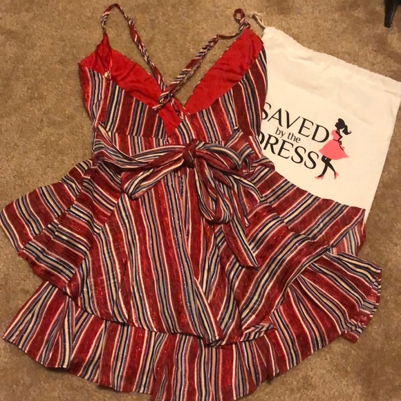 Red Striped Romper - Picture 3 of 3